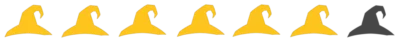 6 golden hats and 1 grey.