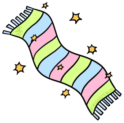 Three coloured sparkling scarf.