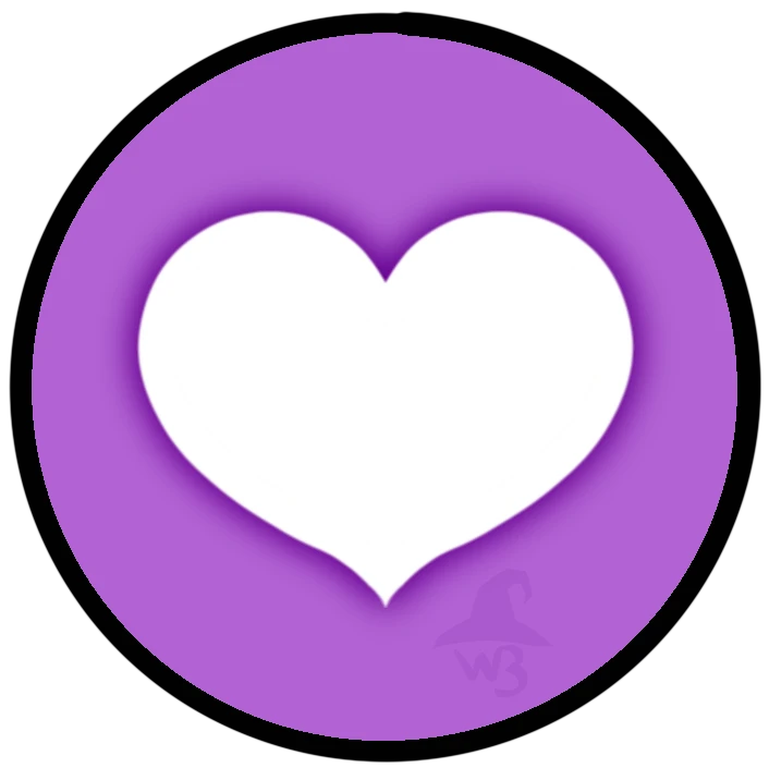 Heart icon, white on purple.