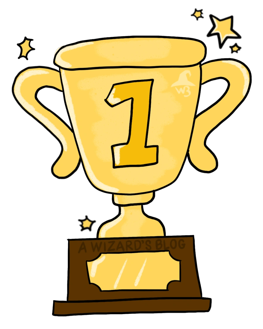 Golden trophy.